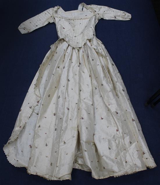 An 18th century Spitalfields silk gown and underskirt,